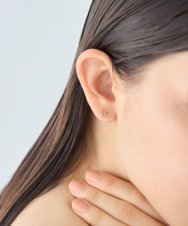 [ゾディアック] K10YG ダイヤモンド ピアス /いて座