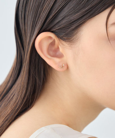 [ゾディアック] K10YG ダイヤモンド ピアス /やぎ座