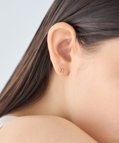 [ゾディアック] K10YG ダイヤモンド ピアス /みずがめ座