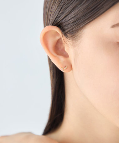 [ゾディアック] K10YG ダイヤモンド ピアス /うお座