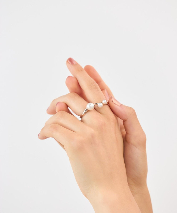 エテ　真珠　パール　リング K10YG レイヤード パール リング（721179） ｜ women