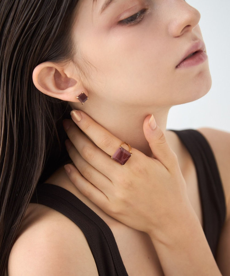 ete　レッドジャスパー　スモーキークォーツリング タイル] レッドジャスパー リング（821563） ｜ women