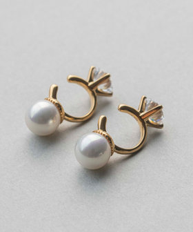 リバーシブルイヤリング パール&ビジュー（841168-841169） ｜ women  