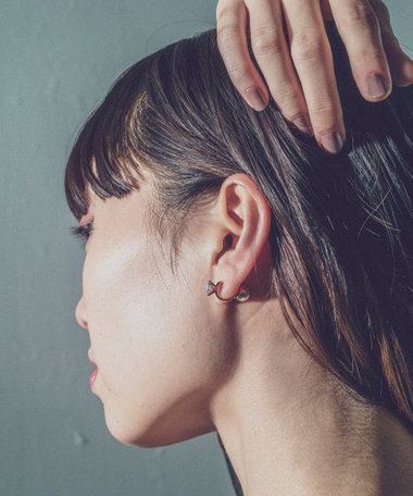 リバーシブルイヤリング パール&ビジュー