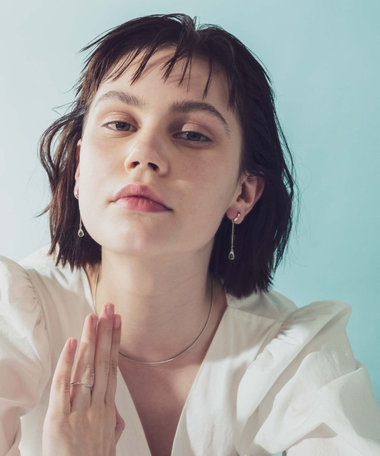 ナチュラルストーン チェーン イヤリング