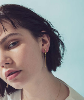 シャンパンクォーツ ドロップ イヤリング（841901） ｜ women