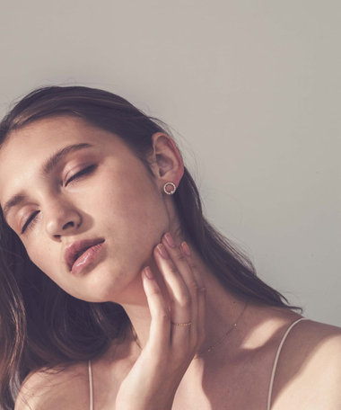 パール/ビジュー ループイヤリング