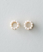 ete サークルパールピアス/K10K18 □現行品□【ete】K10YGサークルパールピアス/K10K18