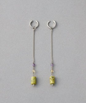 ナチュラルストーン チューブカット イヤリング