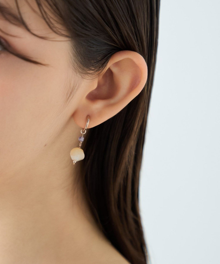 ナチュラルストーン ツイストカット イヤリング（842229-842232