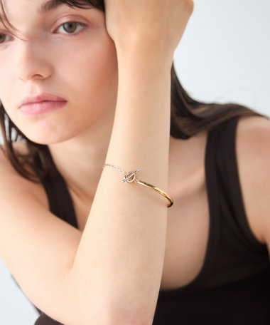 く*こ様 良品　ete ゴールドバングル チェーン付き 楽天市場】シェアブレスレット ete エテ アクセサリー・腕時計