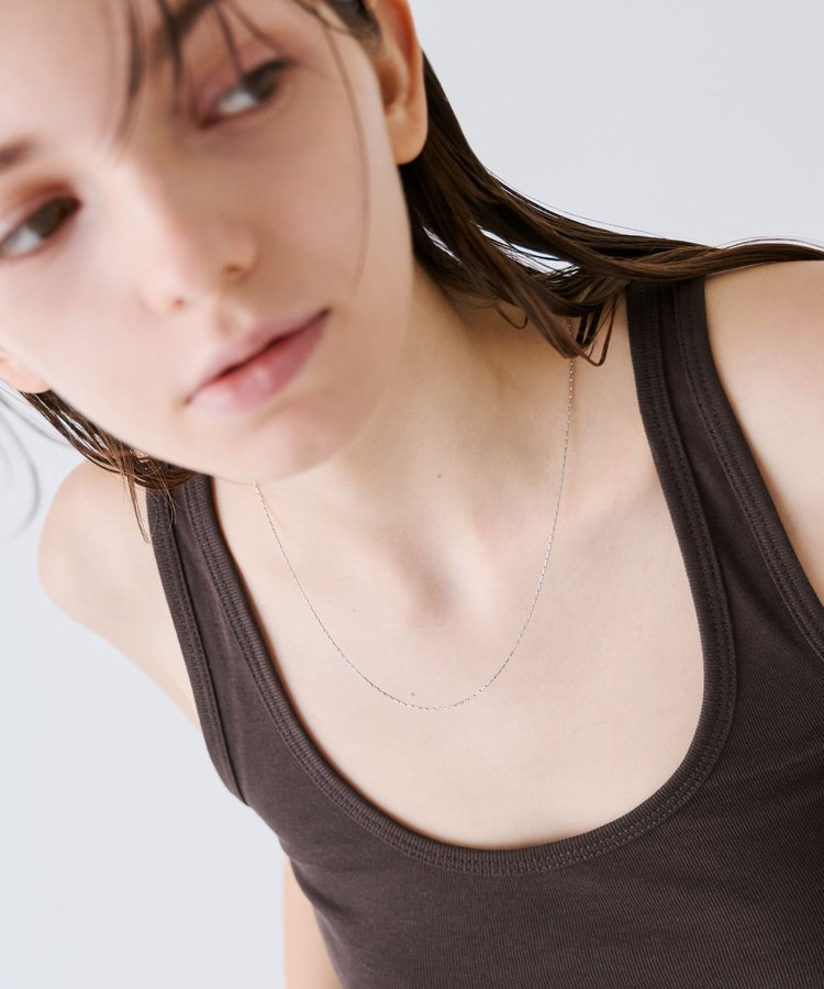 エテ スタッド チェーン ネックレス K18YG ミラーカットチェーン ネックレス（261052） ｜ women