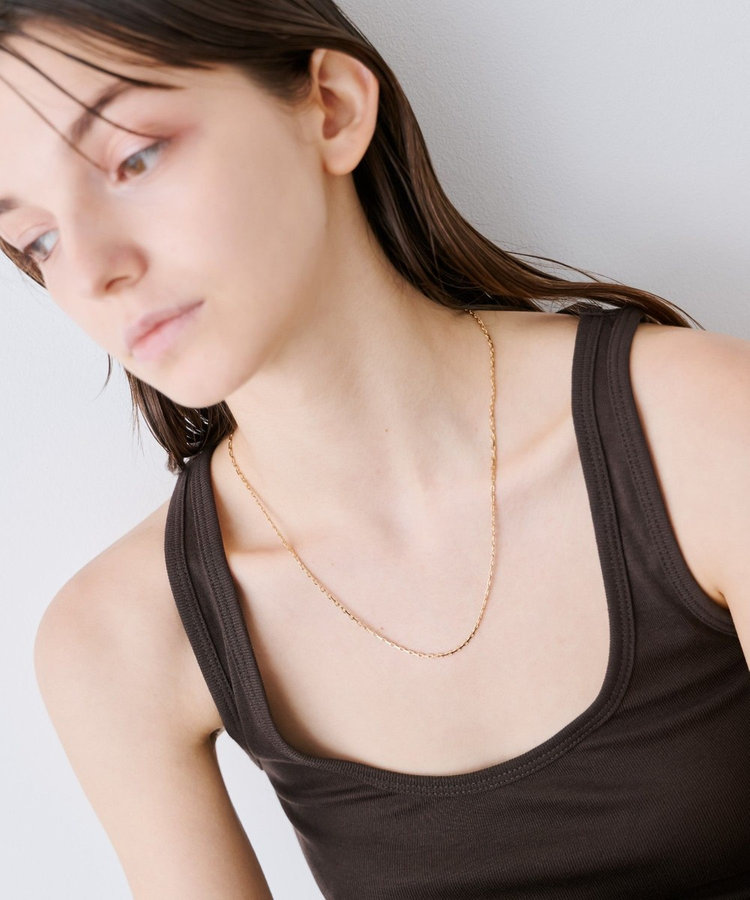 （ete）ゴールドチェーンネックレス スエッジチェーン ネックレス（862041-042-043） ｜ women