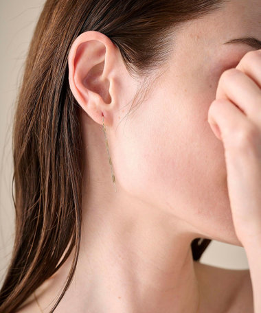 ラブラドーライト チェーン ピアス