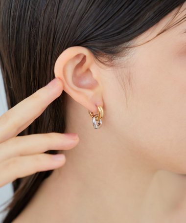 値下げ　エテ　レインボーカラーピアス バイカラー ダブルライン ピアス（872216-872217） ｜ women