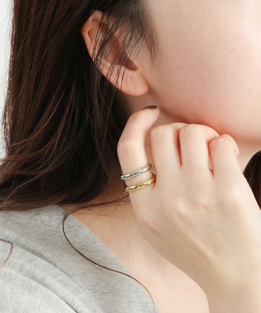 レイヤード コンビカラー フォークリング