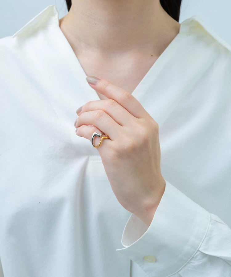 フォークピンキー ウェーブ コンビカラー（019484） ｜ women