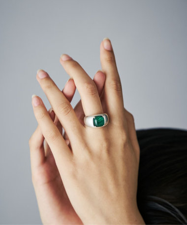 リング クォーツ×マラカイト