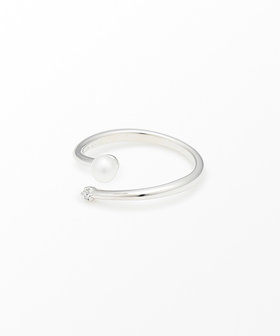 jouete DIAMOND×PEARL fork ring SILVER925 ダイヤモンド×パール フォークリング（029933） ｜ women