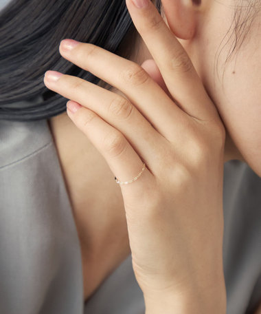 K10YG ピンキーリング ハーフチェーン