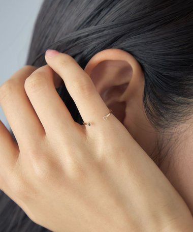 K10YG ピンキーリング ダイヤモンド