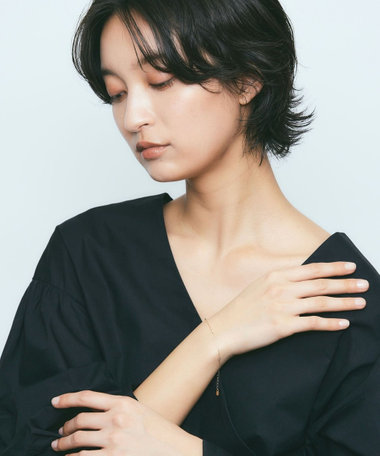 K10YG ダイヤモンド ステーション ブレスレット