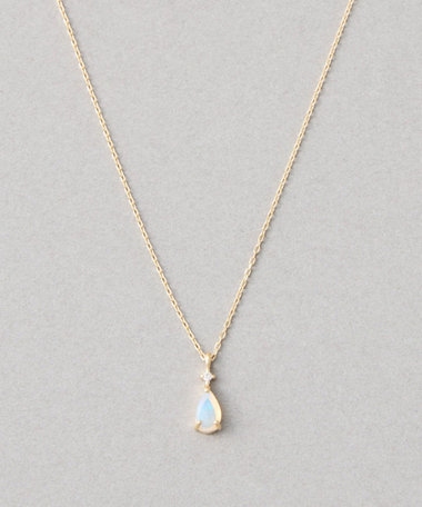 K10YG ダイヤモンド×オパール ネックレス