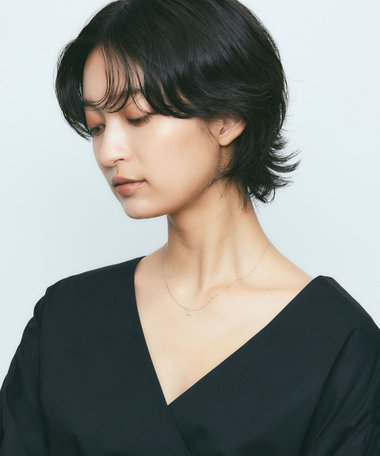 K10WG ダイヤモンド レイヤー ホースシュー ネックレス