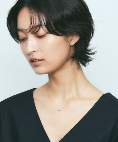 K10YG レイヤー ムーン ネックレス