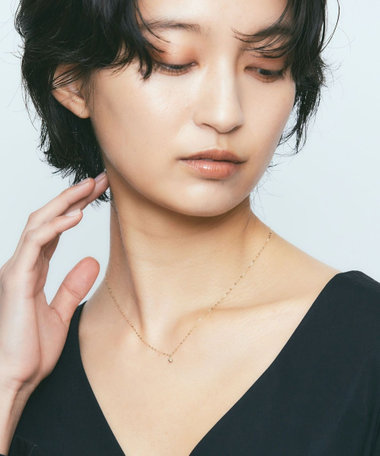 K10YG ブラウンダイヤモンド レイヤー ネックレス