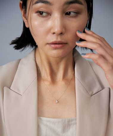 [オパール] K10YG ネックレス スクエア