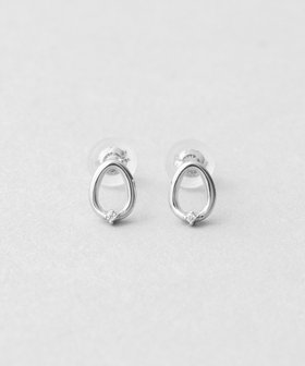 K10WG ダイヤモンド ピアス オーバル（037600） ｜ women