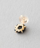 ピンズ] K10YG ピアス ブラックカルセドニー（037673） ｜ women