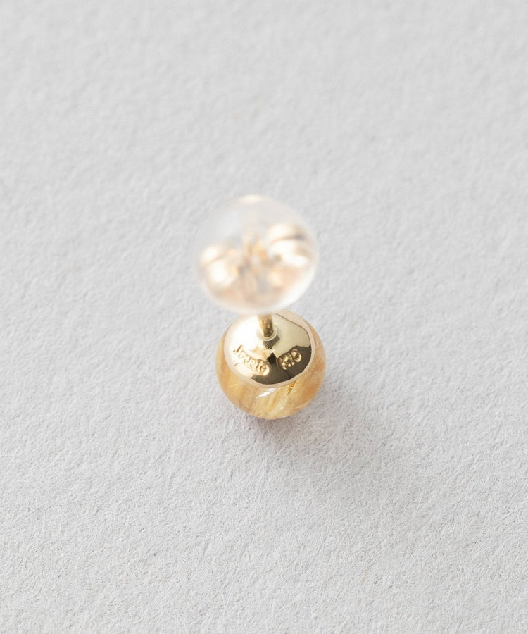 ピンズ] K10YG ピアス ルチレイテッドクォーツ（037674
