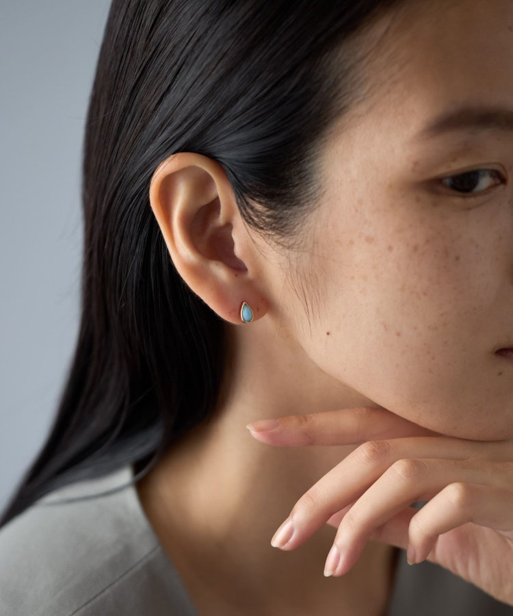 【極美品】ジュエッテJouete[ピンズ] K10YG ピアス ラリマー ピンズ] K10YG ピアス ラリマー（037676） ｜ women（ウィメンズ