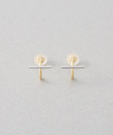 K10 ピアス クロス コンビカラー
