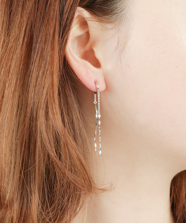 ダブルフェイスイヤリング チェーン×ツイスト