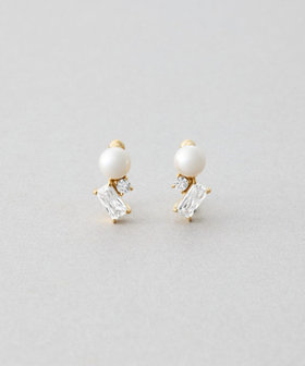 イヤリング パール×ジルコニア