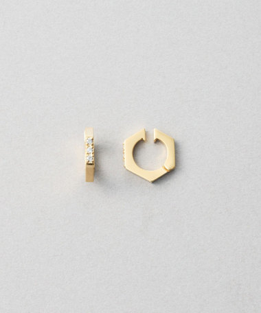 [スナップイヤリング] ヘキサゴン ジルコニア