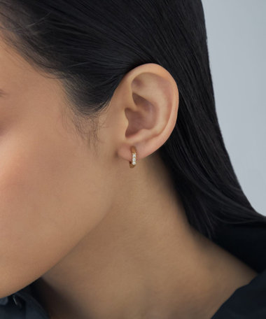 [スナップイヤリング] ヘキサゴン ジルコニア