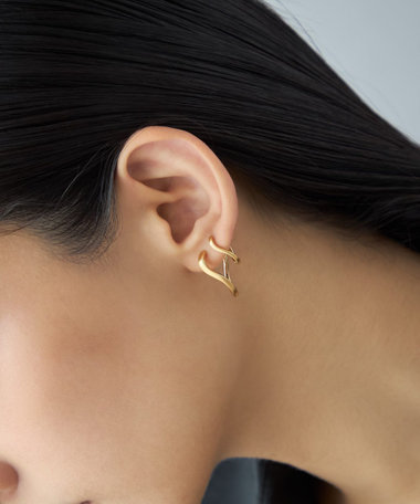 [ダブルイヤリング] ウェーブ