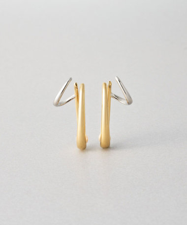 [ダブルイヤリング] パール コンビカラー