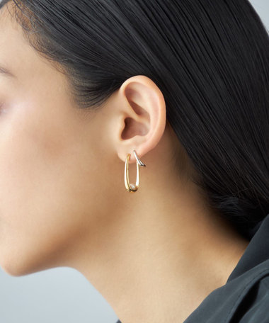 [ダブルイヤリング] パール コンビカラー