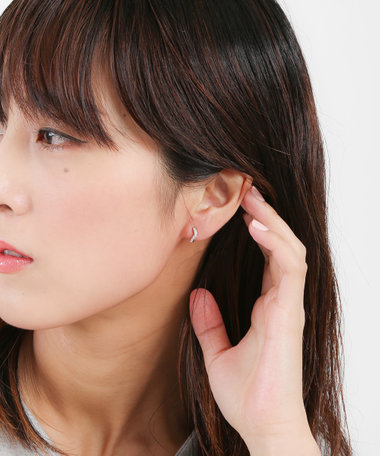 ダブルフェイス イヤリング ジルコニア