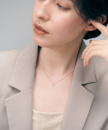 [ミニマル] ジルコニア サークル ネックレス