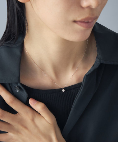 [ミニマル] ジルコニア サークル ネックレス