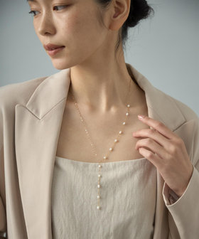 Jouete K10 イエローゴールド　パール ステーション　ネックレス パールネックレス] ステーション（065125） ｜ women