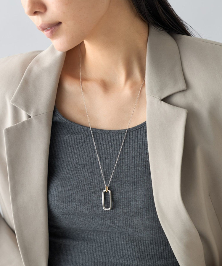 Thierry Mugler ネックレス THIERRY MUGLER silver metal pendant necklace