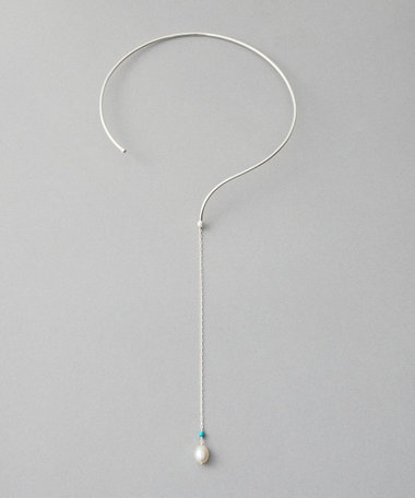 [モーラ] チョーカー パール×ターコイズ