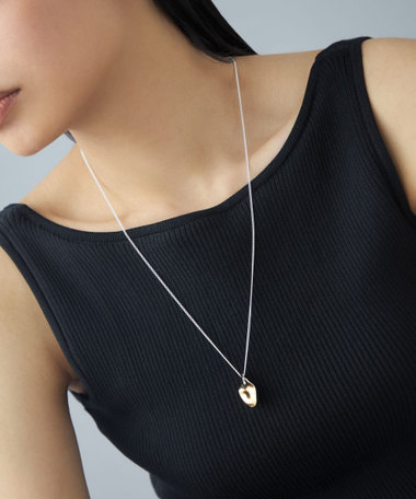 [ステートメント] ネックレス プレート コンビカラー